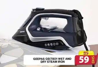 Grand Hyper Market GEEPAS GS17801 WET AND DRY STEAM IRON offer