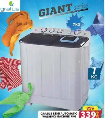 Grand Hyper Market GRATUS SEMI AUTOMATIC WASHING MACHINE 7KG offer