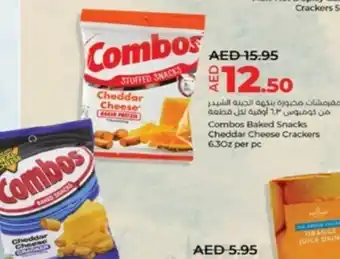 Lulu Hypermarket Combos Baked Snacks Cheddar Cheese Crackers 6.30z per pc offer