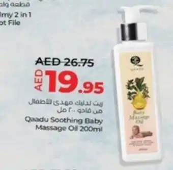 Lulu Hypermarket Qaadu Soothing Baby Massage Oil 200ml offer