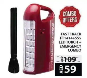 Grand Hyper Market FAST TRACK FT1414+555 LED TORCH+ EMERGENCY COMBO offer