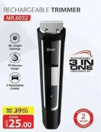 Grand Hyper Market RECHARGEABLE TRIMMER MR 6032 offer