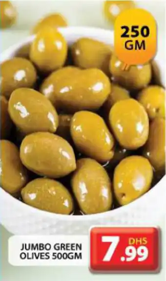 Grand Hyper Market JUMBO GREEN OLIVES 500GM offer