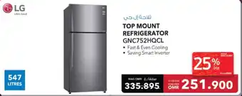Sharaf DG LG TOP MOUNT REFRIGERATOR offer