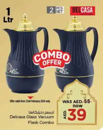 Nesto Delcasa Glass Vacuum Flask Combo offer