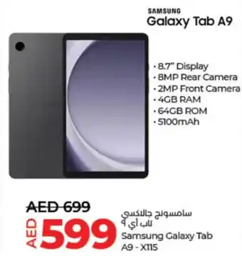 Lulu Hypermarket Samsung Galaxy Tab A9 X115 offer
