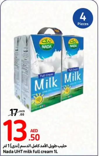 Carrefour Nada UHT milk full cream 1L offer
