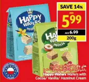 Viva Happy Waters Wafers with Cocoa/ Vanilla/ Hazelnut Cream 200g offer