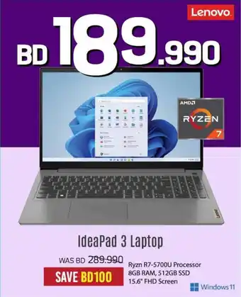 Sharaf DG Lenovo IdeaPad 3 Laptop offer