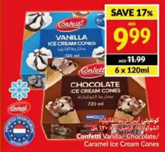Viva Confetti Vanilla / Chocolate / Caramel Ice Cream Cones 6 x 120mL offer