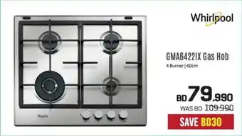 Sharaf DG Whirlpool GMA6422IX Gas Hob offer