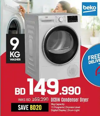 Sharaf DG beko DC9W Condenser Dryer offer