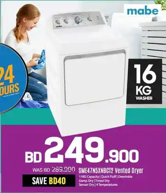 Sharaf DG mabe SME47N5XNBCT2 Vented Dryer offer