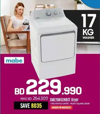 Sharaf DG mabe SME26N5XNBCT Dryer offer