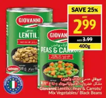 Viva Giovanni Lentils / Peas & Carrots / Mix Vegetables / Black Beans 400g offer