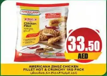 Almaya supermarket AMERICANA ZINGZ CHICKEN FILLET HOT & CRUNCHY 1KG PACK offer