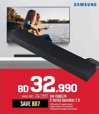Sharaf DG SAMSUNG HW-C400/ZN C-Series Soundbar 2.0 offer