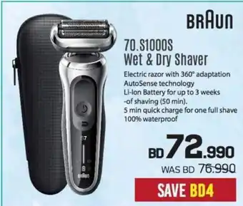 Sharaf DG BRAUN 70.S1000S Wet & Dry Shaver offer