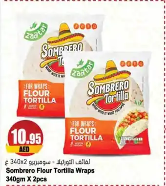Almaya supermarket Sombrero Flour Tortilla Wraps 340gm X 2pcs offer