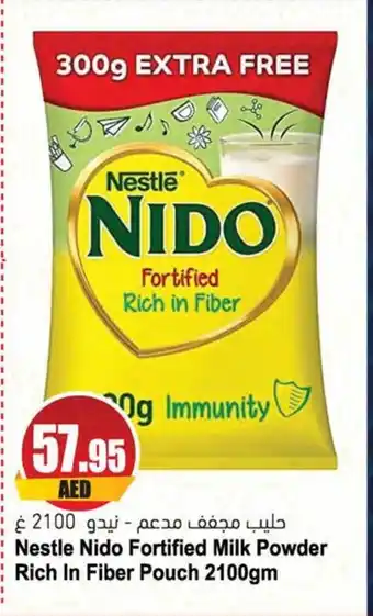 Almaya supermarket Nestle Nido Fortified Milk Powder Rich In Fiber Pouch 2100gm offer