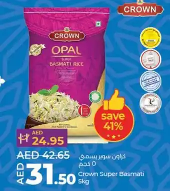 Lulu Hypermarket Crown Super Basmati 5kg offer