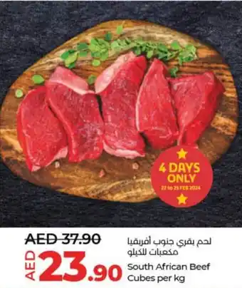 Lulu Hypermarket South African Beef Cubes per kg offer
