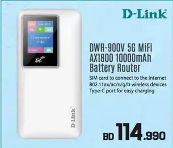 Sharaf DG D-Link DWR-900V 5G MİFİ AX1800 10000mAh Battery Router offer