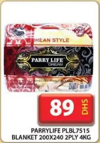 Grand Hyper Market PARRYLIFE PLBL7515 BLANKET 200 X 240 2PLY 4KG offer
