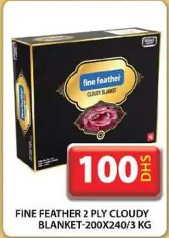 Grand Hyper Market FINE FEATHER 2 PLY CLOUDY BLANKET 200 X 240 / 3 KG offer