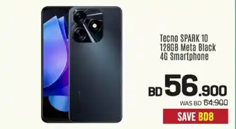 Sharaf DG Tecno SPARK 10 128GB Meta Black 4G Smartphone offer