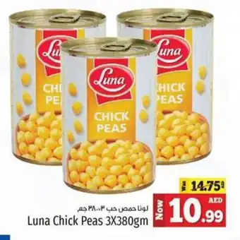 Kenz Hypermarket Luna Chick Peas 3X380gm offer