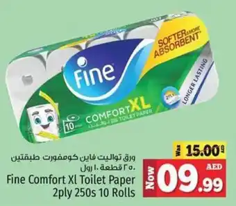 Kenz Hypermarket Fine Comfort XL Toilet Paper 2ply 250s 10 Rolls offer