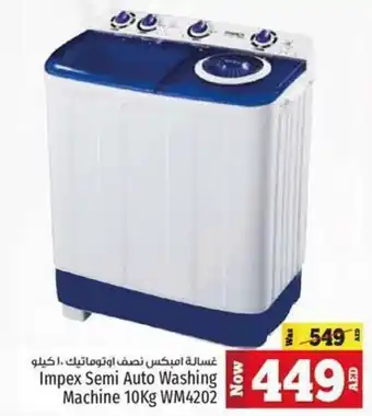 Kenz Hypermarket Impex Semi Auto Washing Machine 10Kg WM4202 offer