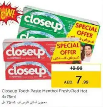Nesto Closeup Tooth Paste Menthol Fresh Red Hot 4x75ml offer