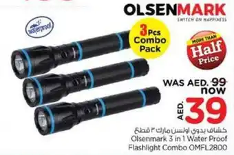 Nesto Olsenmark 3 in 1 Water Proof Flashlight Combo OMFL2800 offer