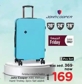 Nesto John Cooper ABS 4Wheel Hard Trolley 3pcs Set asstd offer