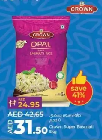 Lulu Hypermarket Crown Super Basmati 5kg offer