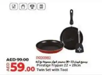 Lulu Hypermarket Prestige Frypan 22 +28cm Twin Set with Tool offer