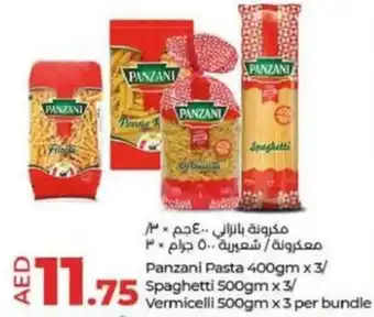 Lulu Hypermarket Panzani Pasta 400gm x 3/ Spaghetti 500gm x 3/ Vermicelli 500gm x 3 per bundle offer