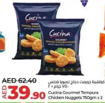 Lulu Hypermarket Cucina Gourmet Tempura Chicken Nuggets 750gm x 2 offer