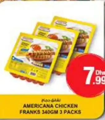 E City AMERICANA CHICKEN FRANKS 340GM 3 PACKS offer