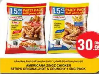 E City AMERICANA ZINGZ CHICKEN STRIPS ORIGINAL/HOT & CRUNCHY 1.5KG PACK offer