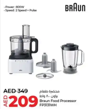 Lulu Hypermarket Braun Food Processor FP3131WH offer