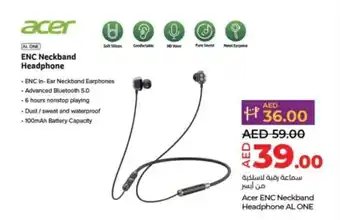 Lulu Hypermarket Acer ENC Neckband Headphone AL ONE offer