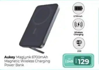 Lulu Hypermarket Aukey MagLynk 6700mAh Magnetic Wireless Charging Power Bank offer