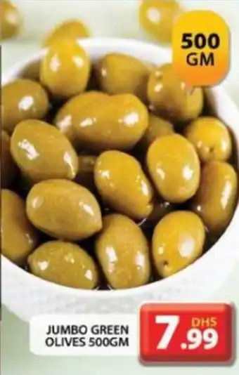 Grand Hyper Market JUMBO GREEN OLIVES 500GM offer