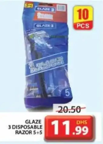 Grand Hyper Market GLAZE 3 DISPOSABLE RAZOR 5+5 offer