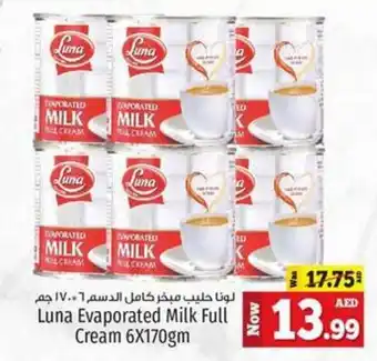 Kenz Hypermarket Luna Evaporated Milk Full Cream 6X170gm offer
