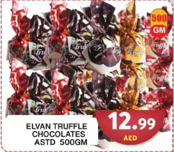 Grand Hyper Market ELVAN TRUFFLE CHOCOLATES ASTD 500GM offer