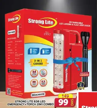 Grand Hyper Market STRONG LITE 636 LED EMERGENCY+TORCH 2IN1 COMBO offer